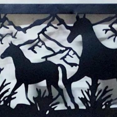 The Grazing Horses Metal wall art